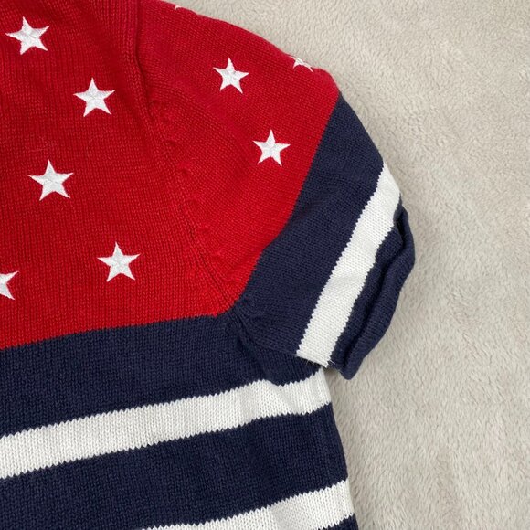 Norton Studio Cardigan Medium Red White & Blue With Stars & Stripes - Button Fro - Picture 7 of 7